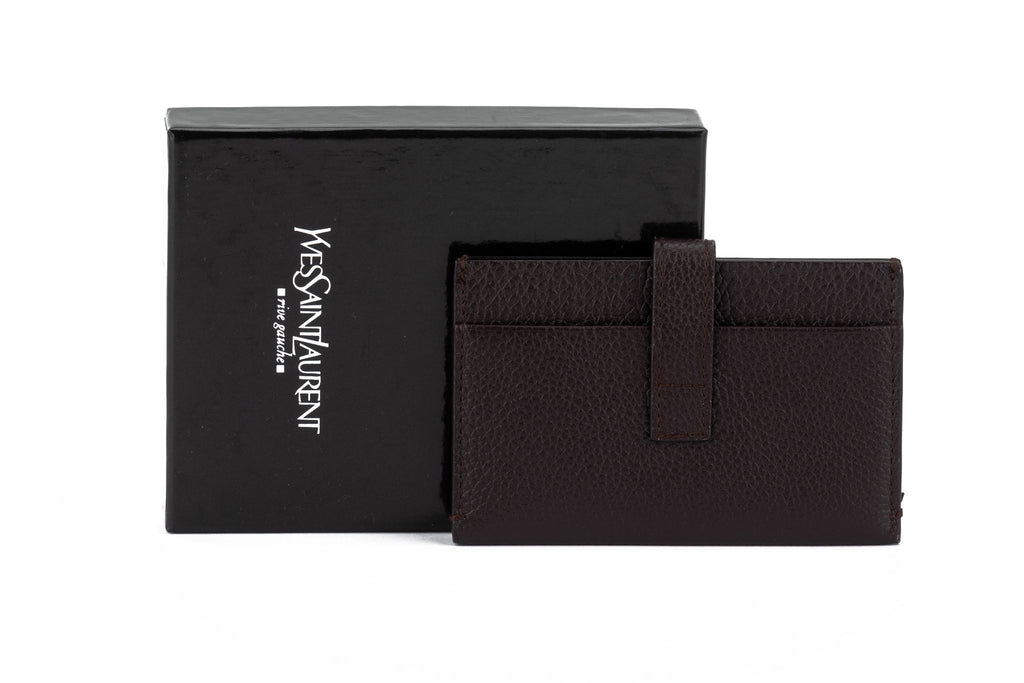 YSL New Maroon Credit Card Wallet