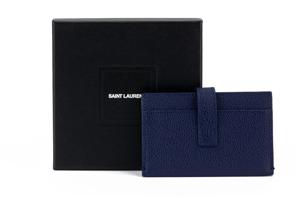 YSL New Navy Blue Credit Card Wallet