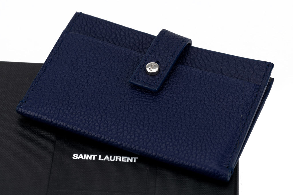 YSL New Navy Blue Credit Card Wallet