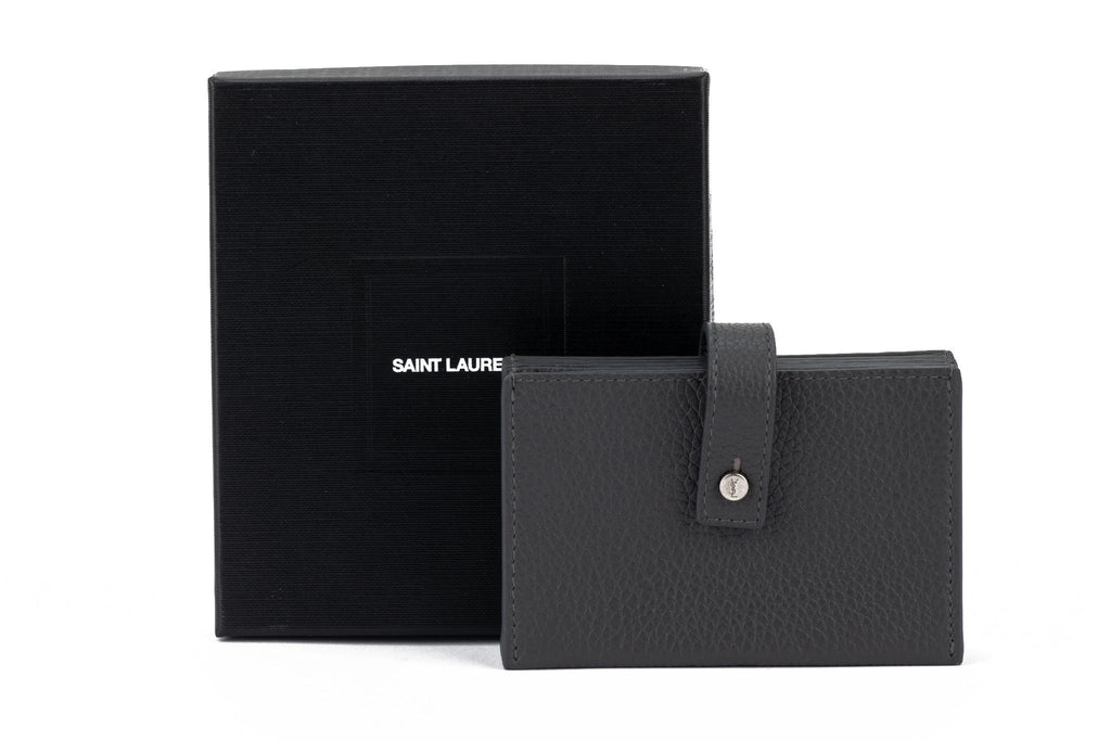 YSL New Asphalt Grey Credit Card Wallet