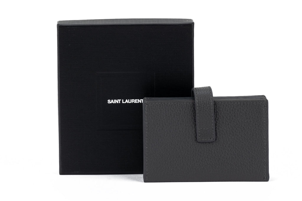 YSL New Asphalt Grey Credit Card Wallet