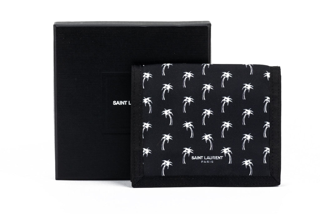 YSL New Black Palms Canvas Wallet