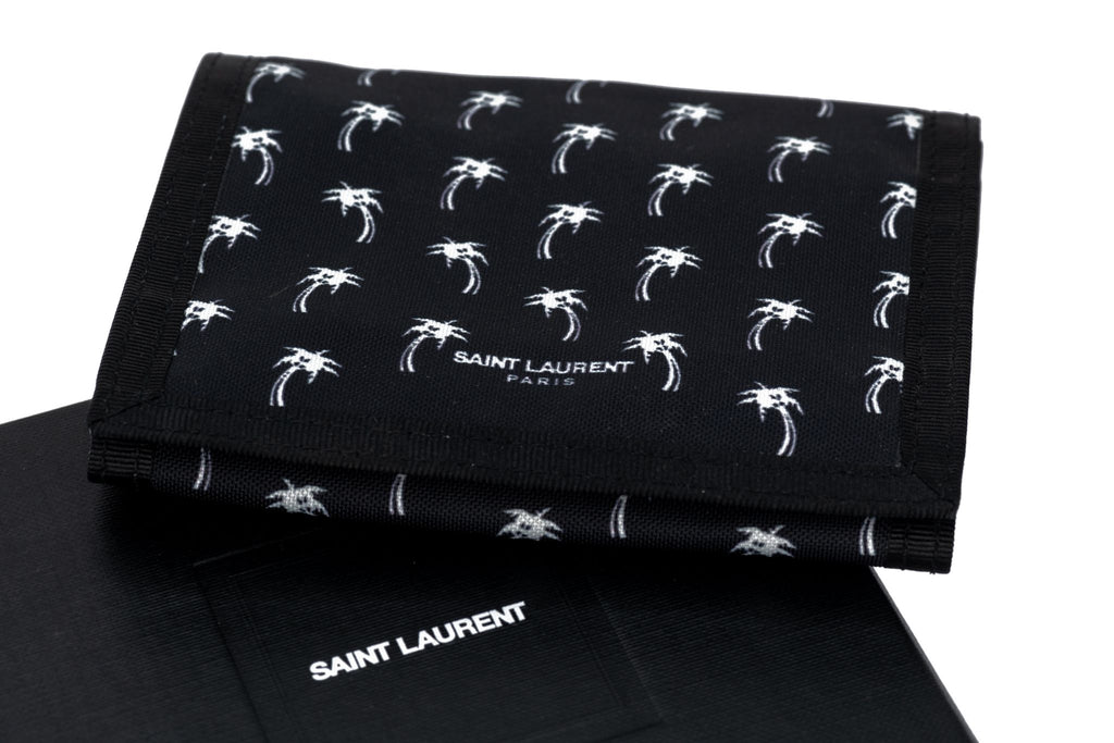 YSL New Black Palms Canvas Wallet