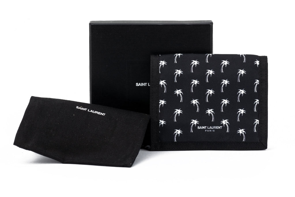 YSL New Black Palms Canvas Wallet