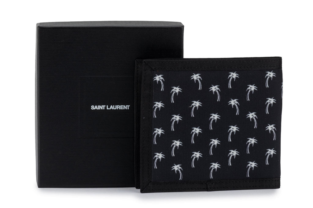 YSL New Black Palms Canvas Wallet