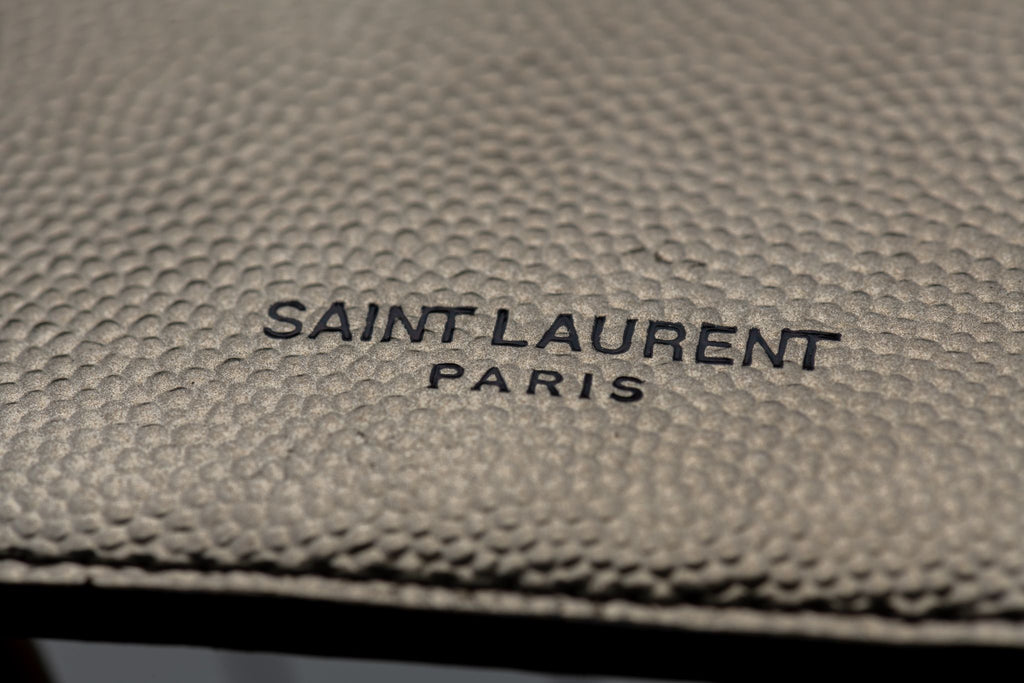 YSL New Pewter Credit Card Wallet