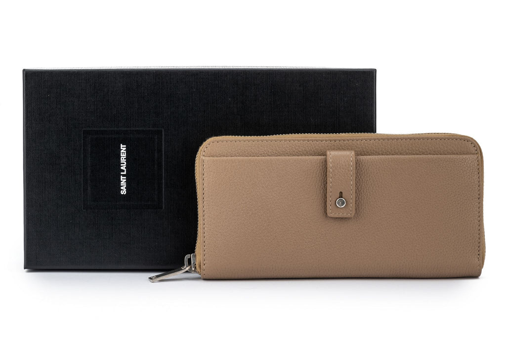 YSL Camel Zip Around Wallet NIB