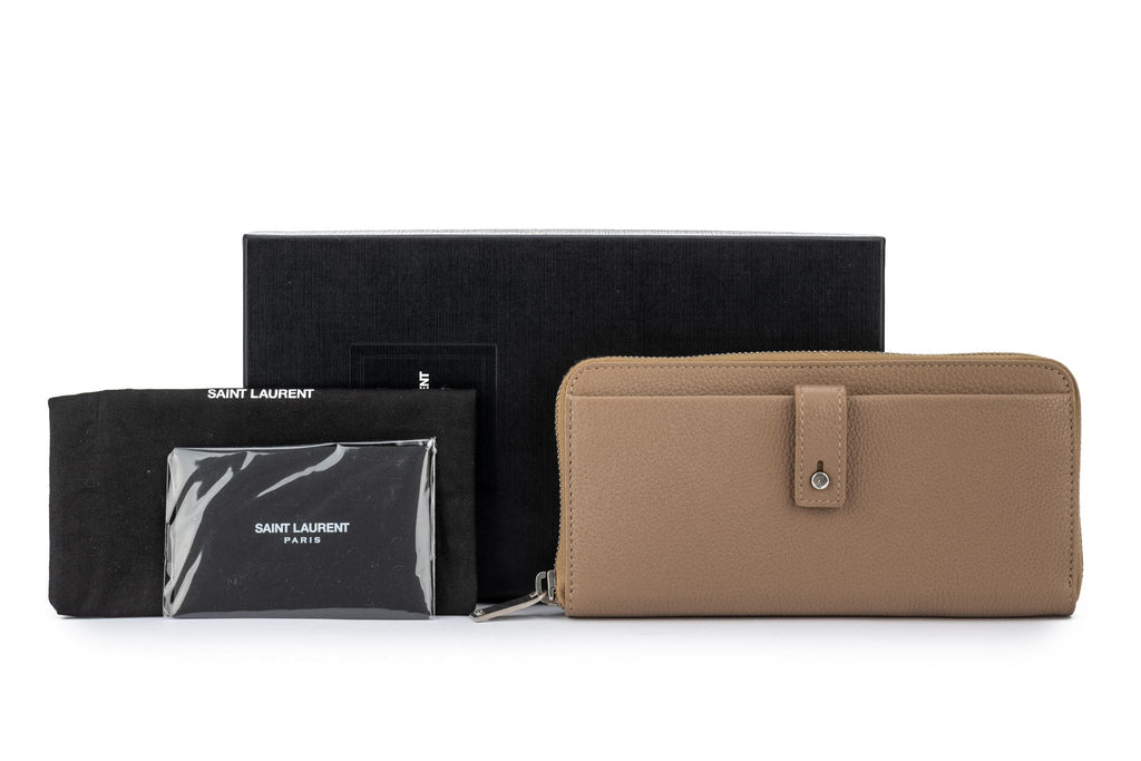 YSL Camel Zip Around Wallet NIB