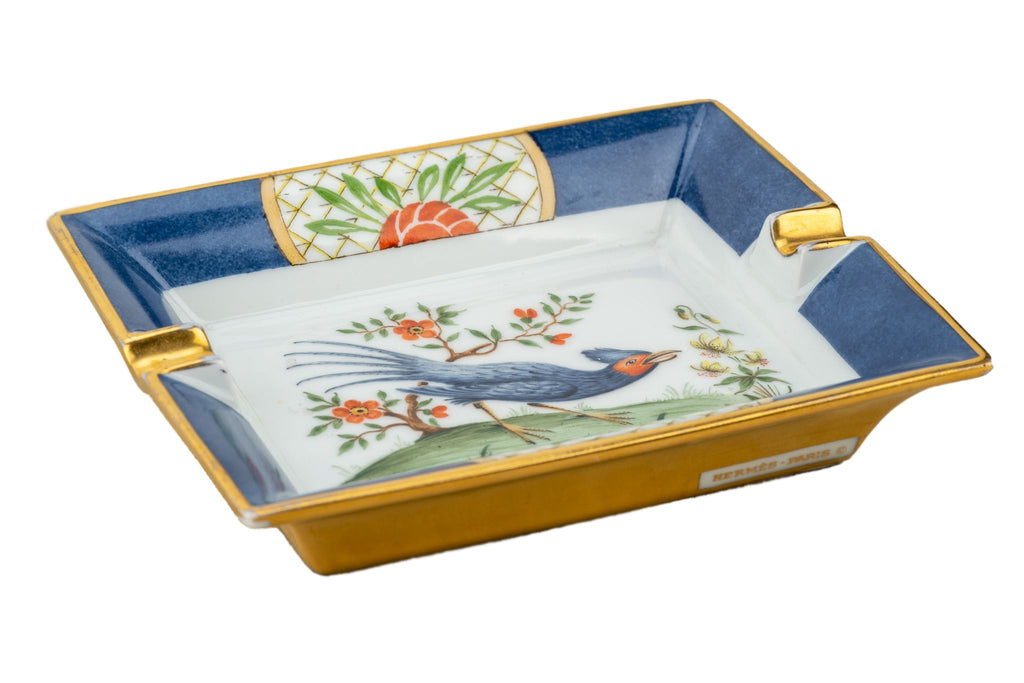 Hermes Blue Bird Porcelain Ashtray