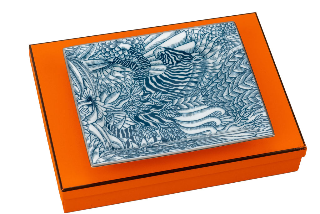 Hermès New Zebra Blue Porcelain Ashtray