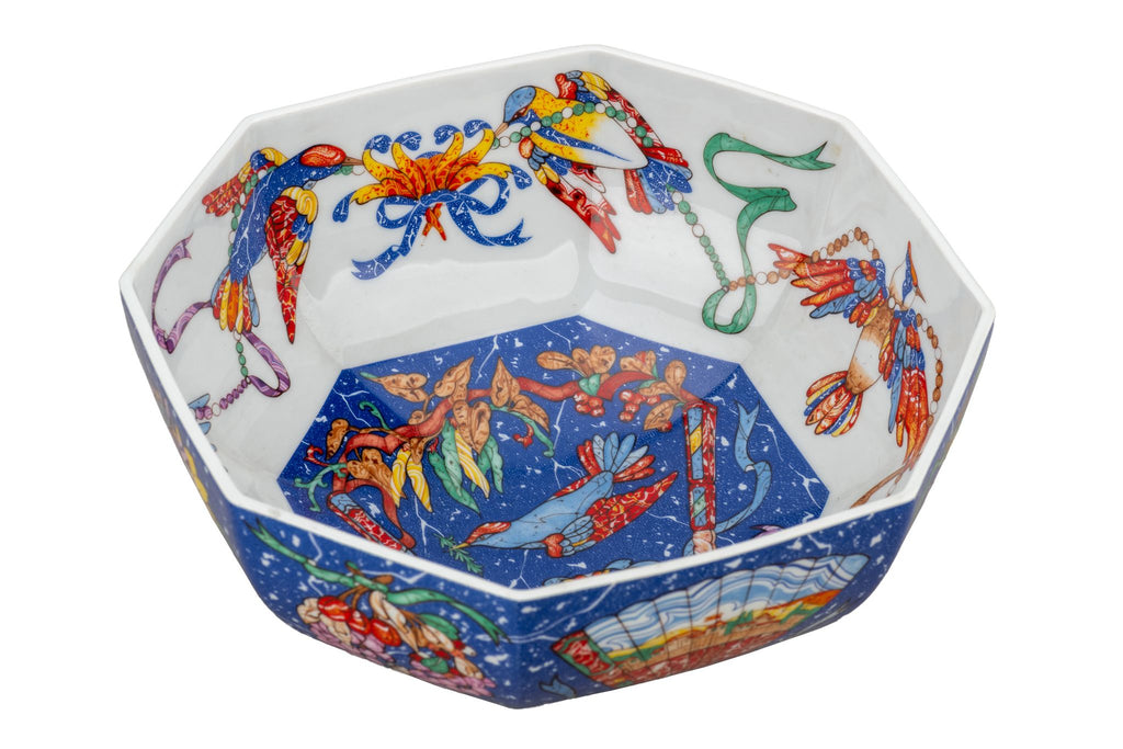 Hermes Large Blue Birds Porcelain Bowl