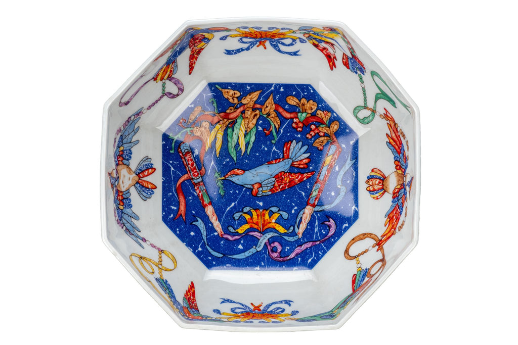 Hermes Large Blue Birds Porcelain Bowl