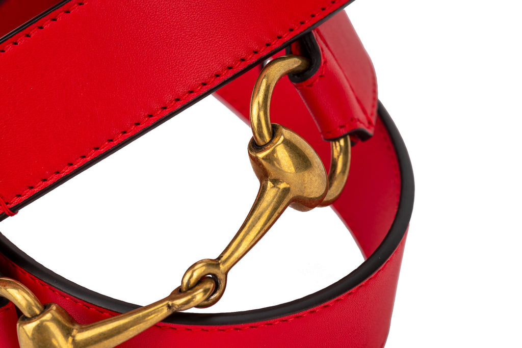 Gucci New Red Horse bit Medium Belt 100