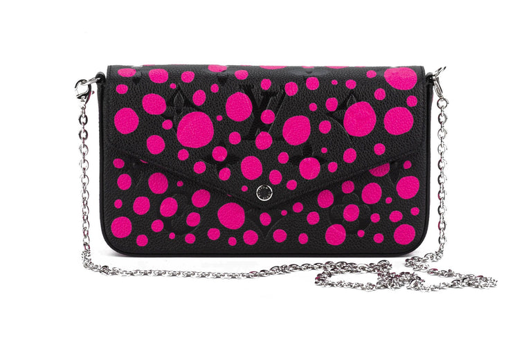 Vuitton NIB Kusama Black Fuchsia Felicie