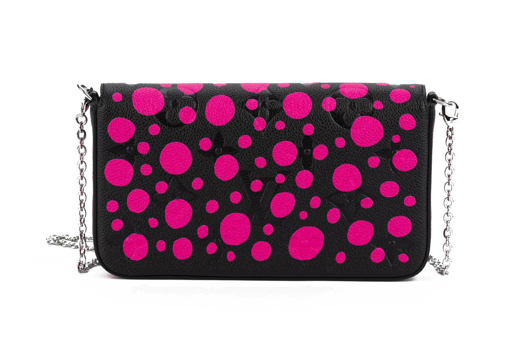 Vuitton NIB Kusama Black Fuchsia Felicie