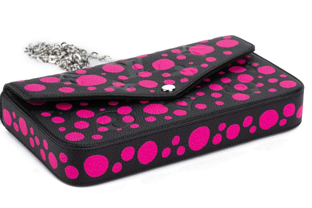 Vuitton NIB Kusama Black Fuchsia Felicie