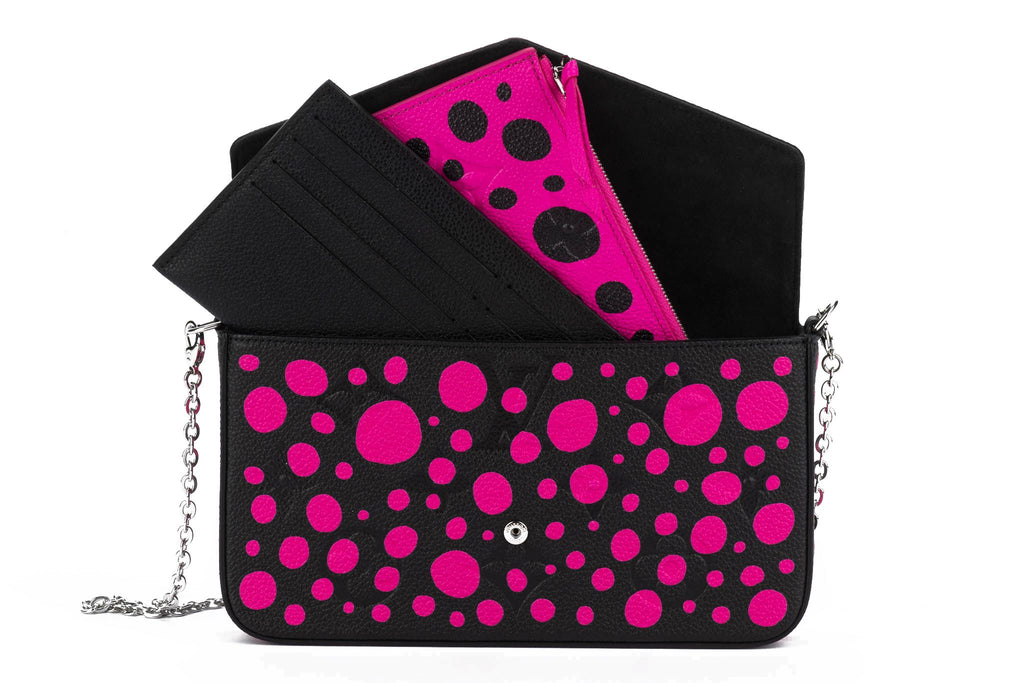Vuitton NIB Kusama Black Fuchsia Felicie
