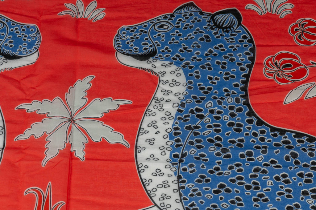 Hermès New Red Guepards Sarong Shawl