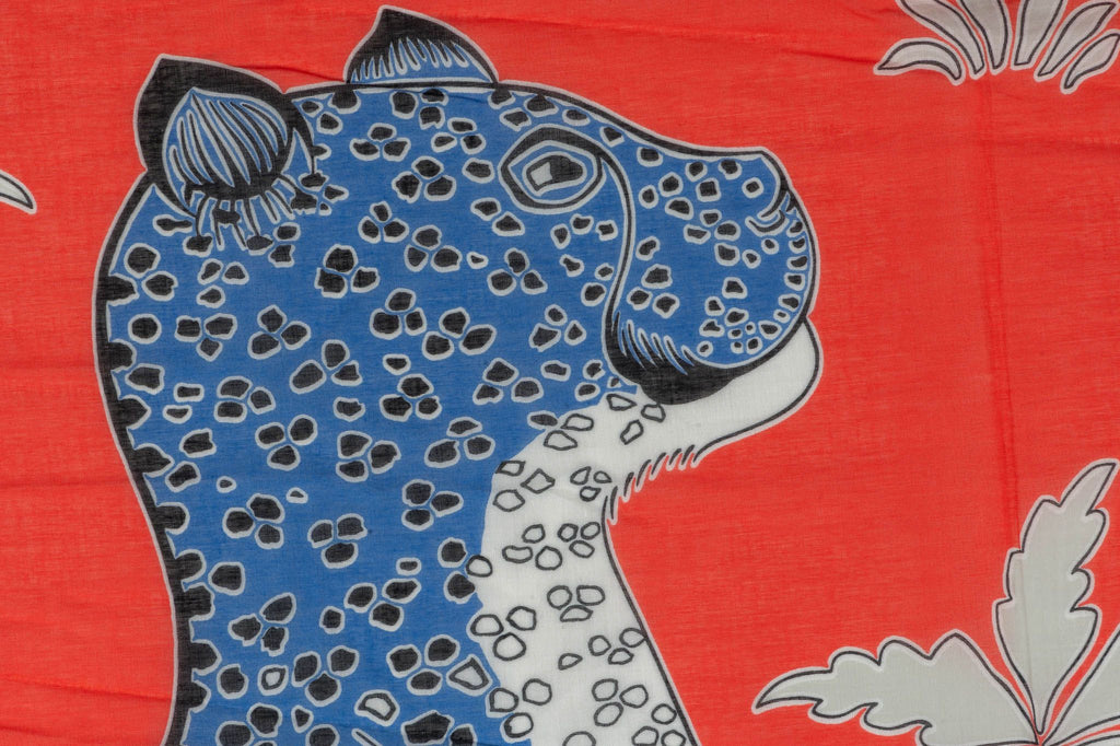 Hermès New Red Guepards Sarong Shawl