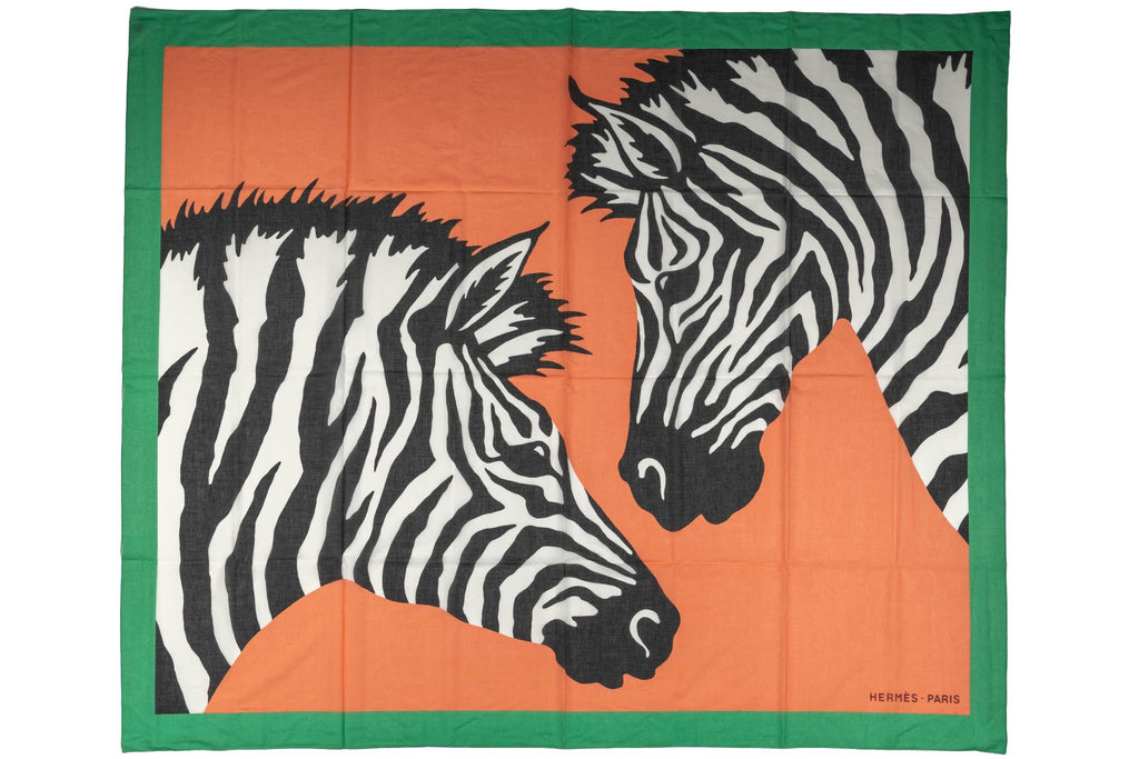 Hermès New Orange Zebra Sarong Shawl
