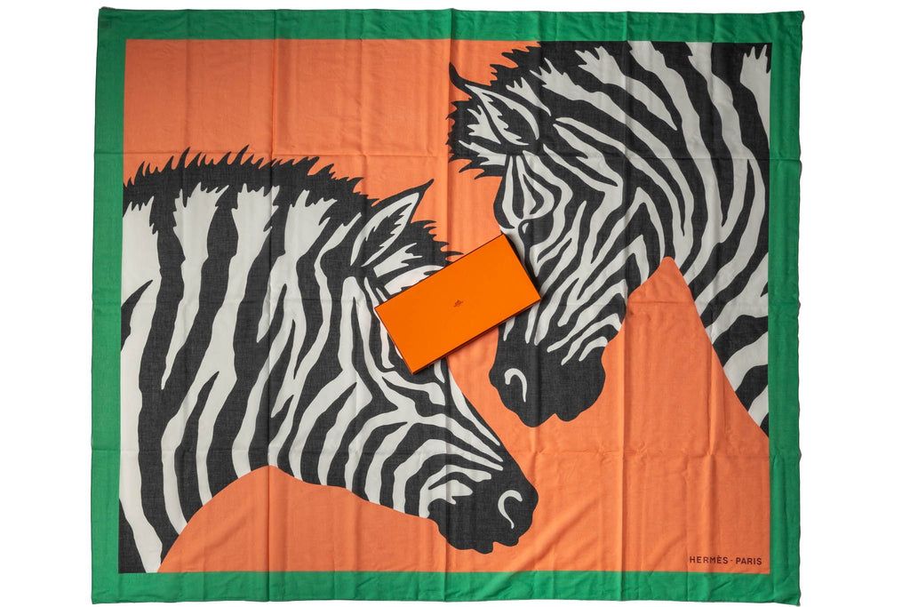 Hermès New Orange Zebra Sarong Shawl