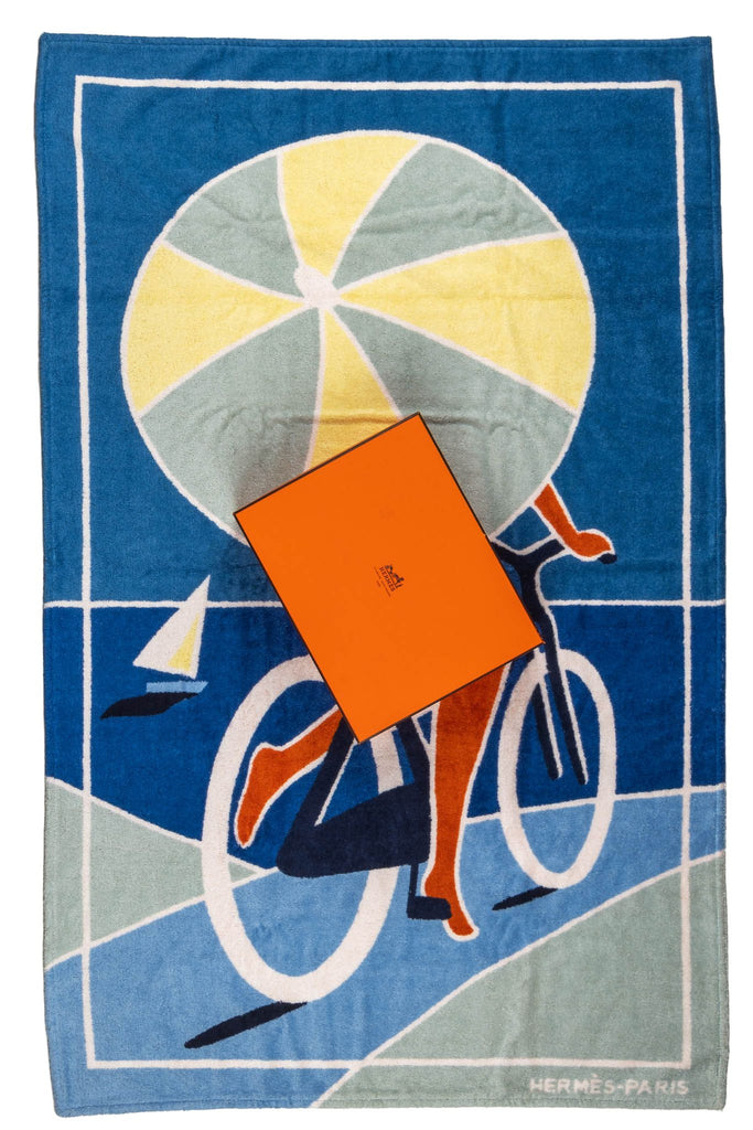 Hermes BNIB Bicycle Blue Beach Towel