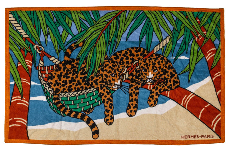Hermes NIB Ghepards Multi Beach Towel
