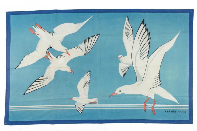 Hermès Vintage Cotton Seagulls Sarongs