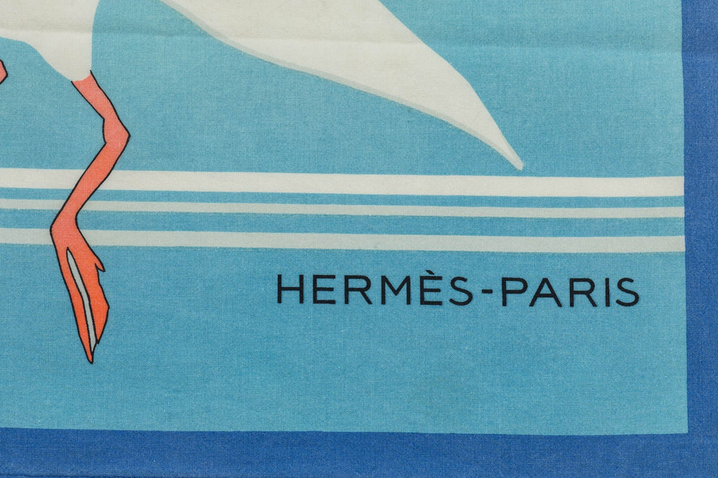 Hermès Vintage Cotton Seagulls Sarongs