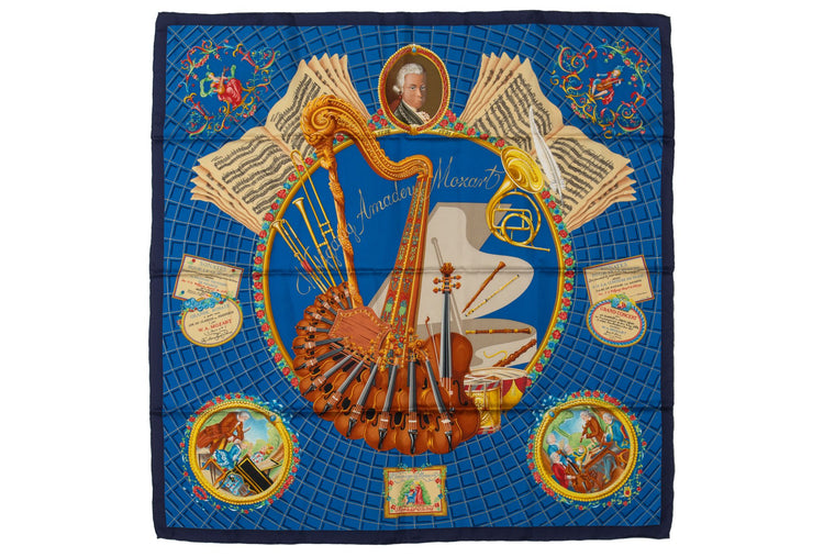 Hermes Collectible Mozart Silk Scarf