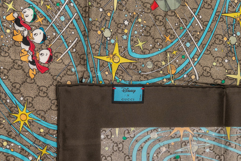 Gucci X Disney Donald Duck Silk Scarf