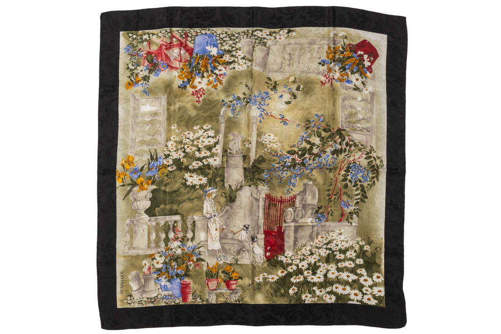 Versace 80s Flowers Silk Scarf