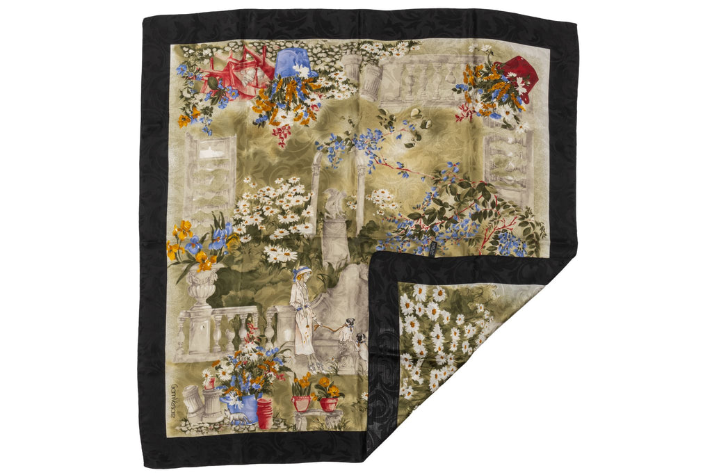 Versace 80s Flowers Silk Scarf