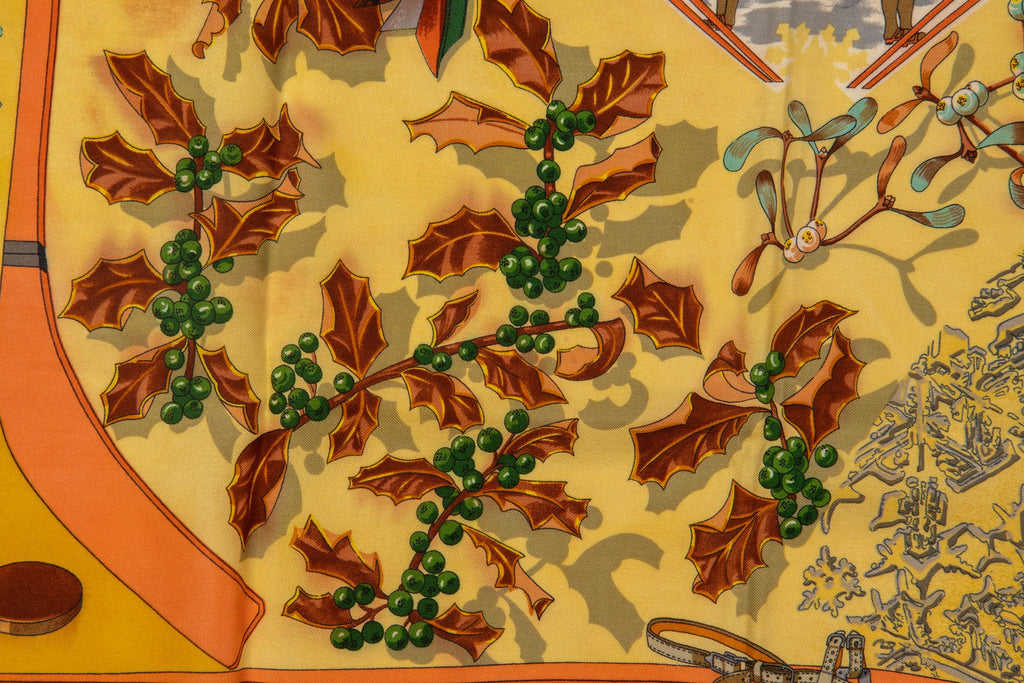 Hermès Yellow Niege D'Antan Silk Scarf