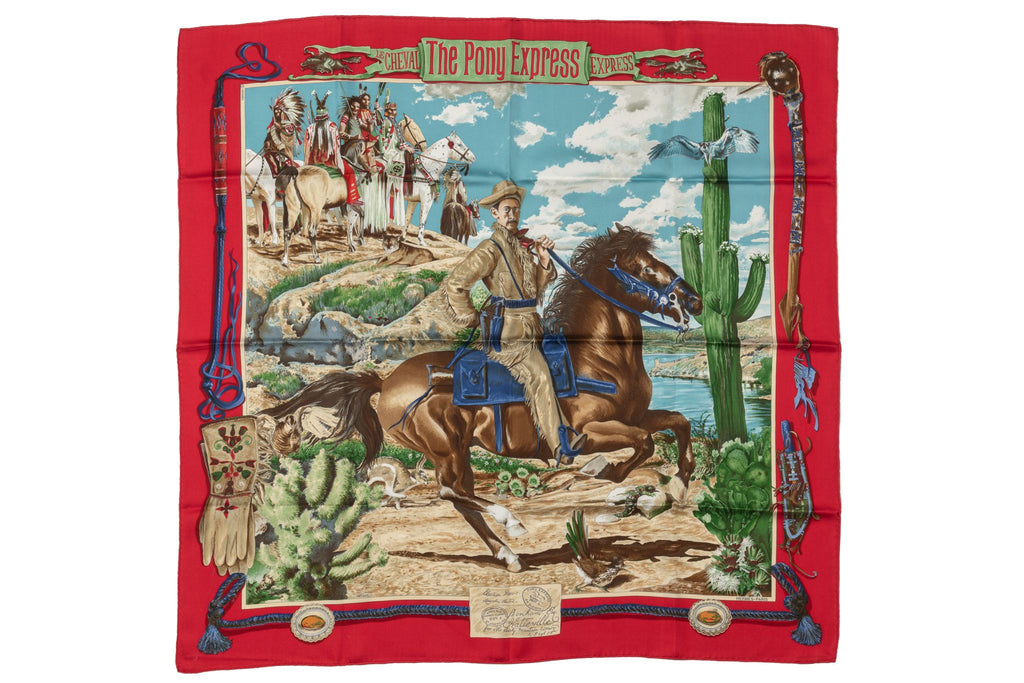 Hermès Red Pony Express Scarf by Oliver