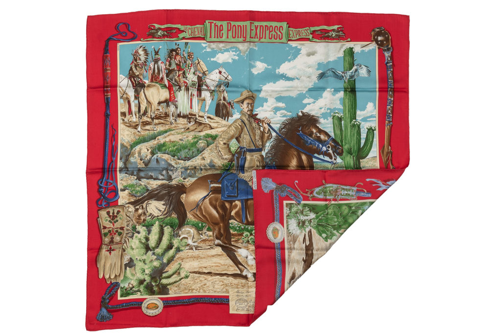 Hermès Red Pony Express Scarf by Oliver