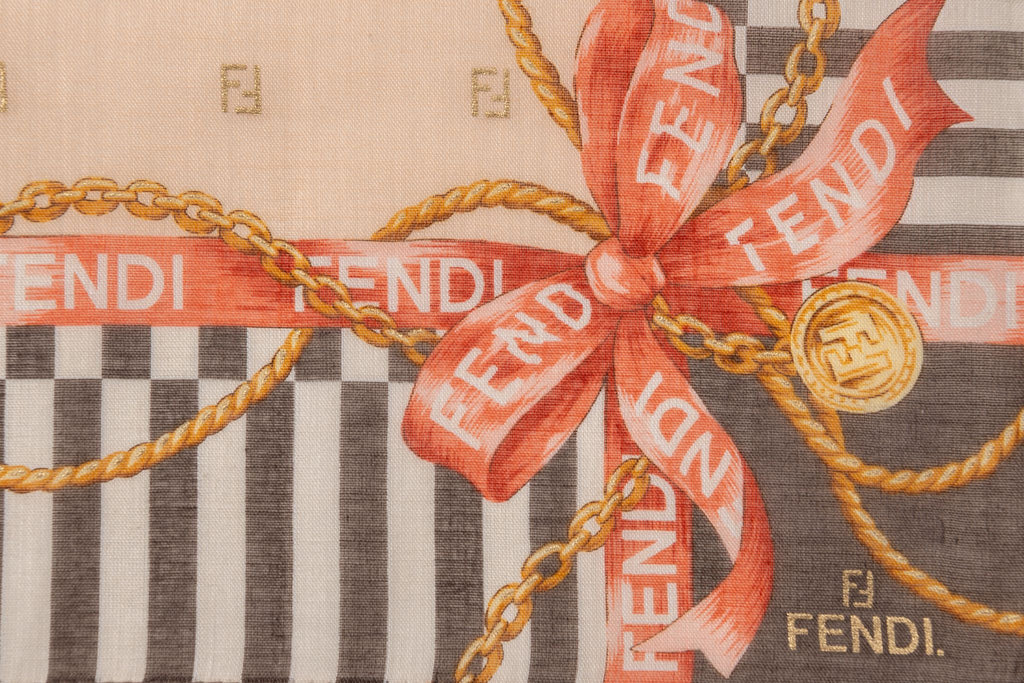 Fendi New Stripes Ribbon Cotton Gavroche