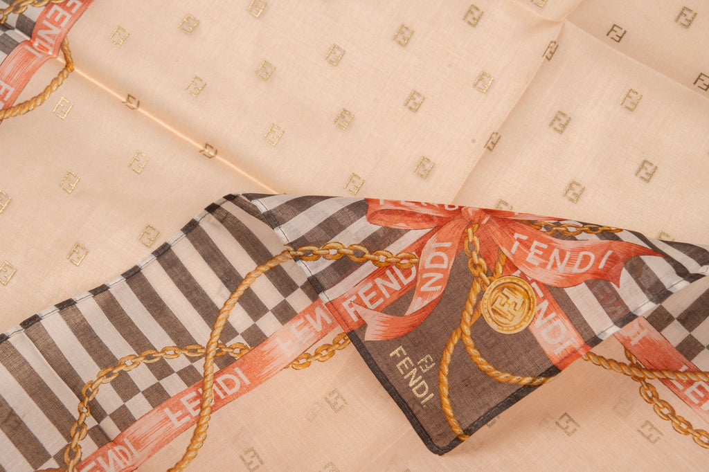 Fendi New Stripes Ribbon Cotton Gavroche