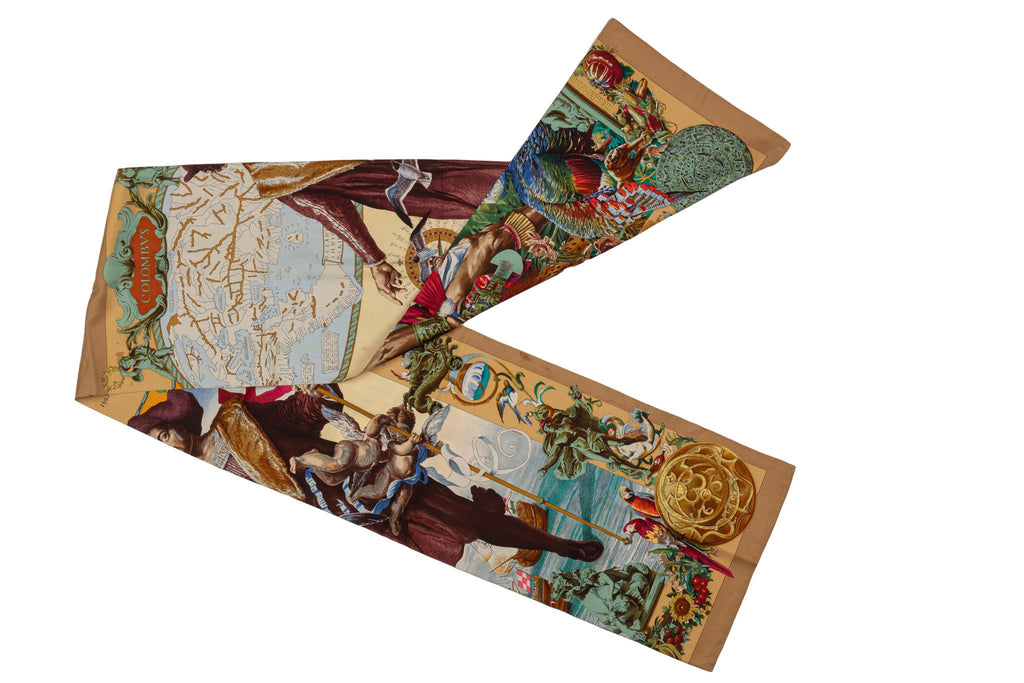 Hermès Vintage Rare Columbus Silk Stole