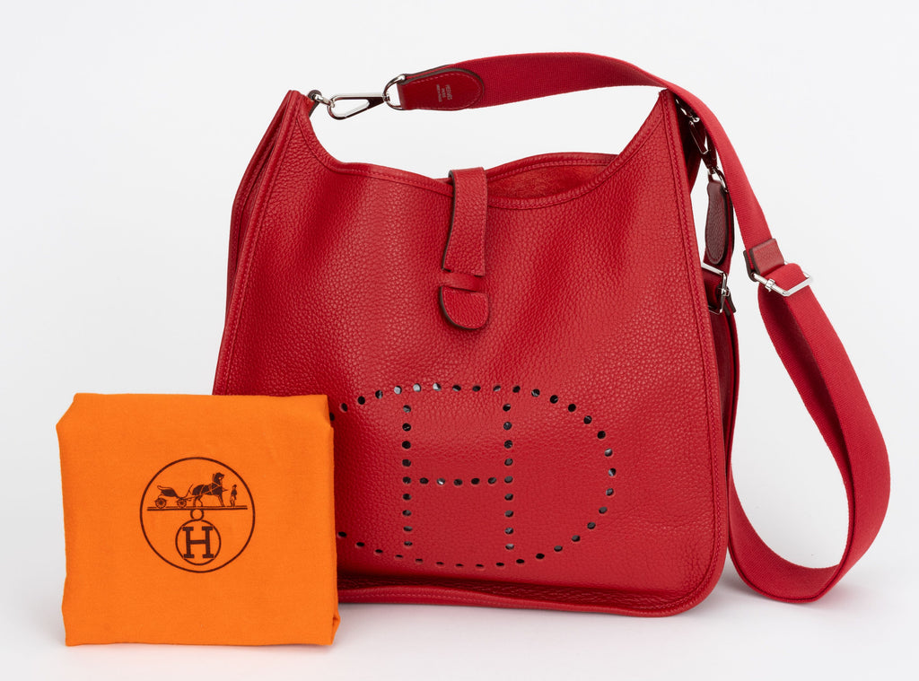 Hermès Evelyne GM Rouge & Palladium