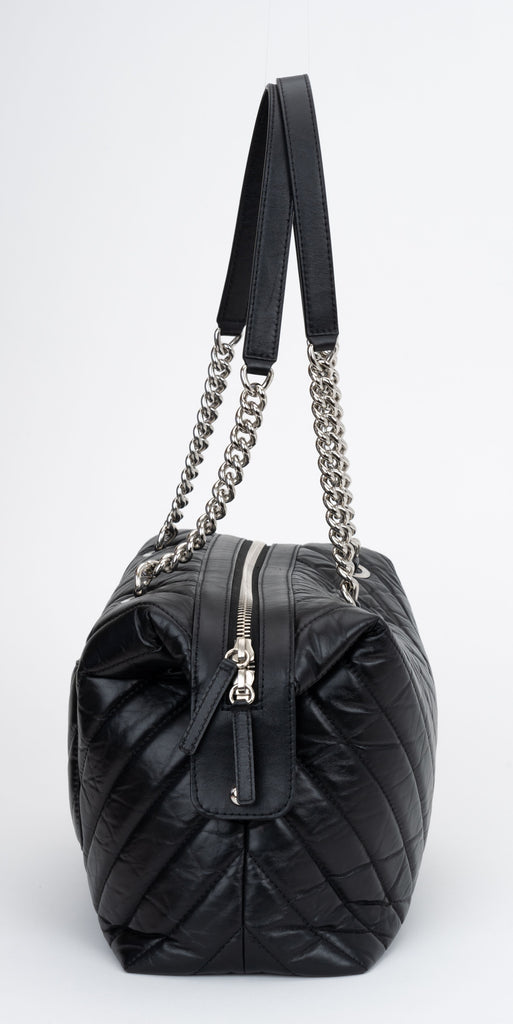Chanel Black Chevron Shoulder Bag
