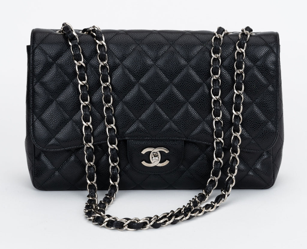 Chanel Black Caviar Jumbo Single Flap