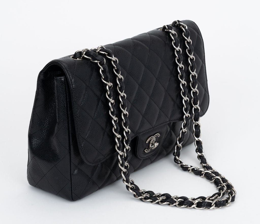 Chanel Black Caviar Jumbo Single Flap