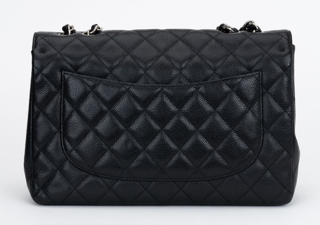 Chanel Black Caviar Jumbo Single Flap