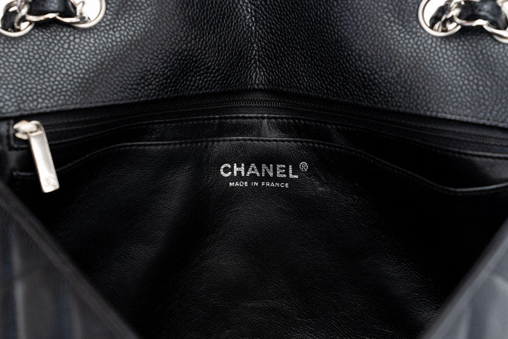 Chanel Black Caviar Jumbo Single Flap