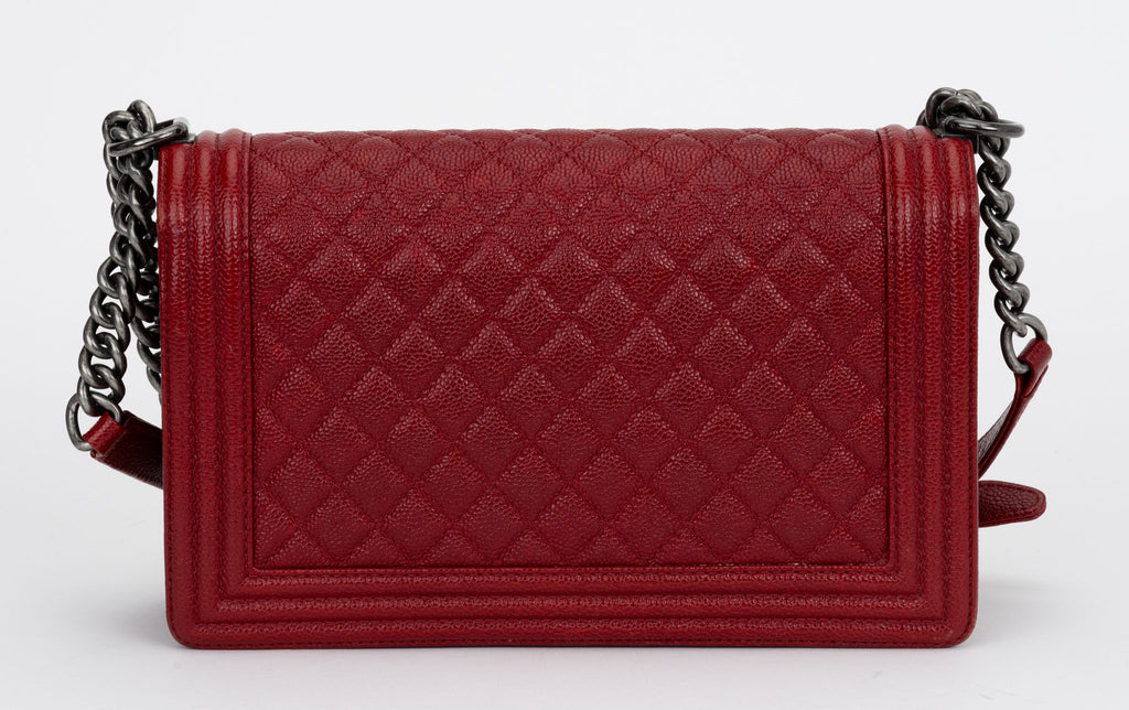 Chanel Medium Dark Red Caviar Boy Bag