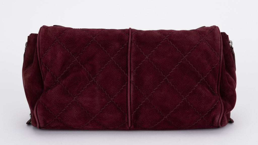 Chanel Burgundy Suede Accordion Jumbo