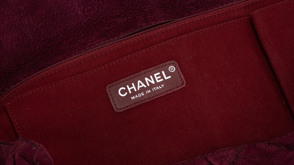 Chanel Burgundy Suede Accordion Jumbo