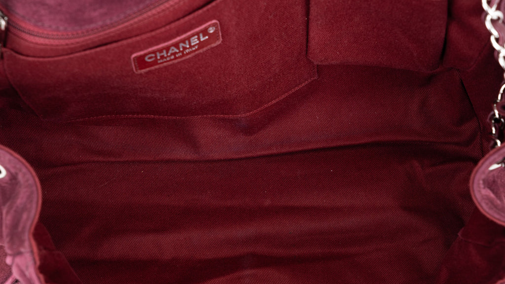 Chanel Burgundy Suede Accordion Jumbo