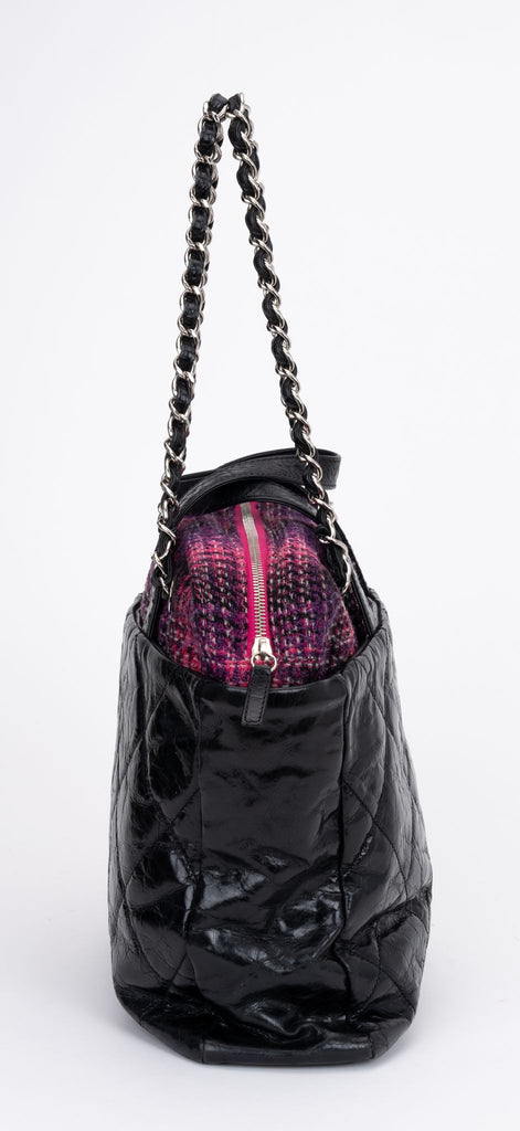 Chanel Black & Fuchsia 2 Way Tote Bag